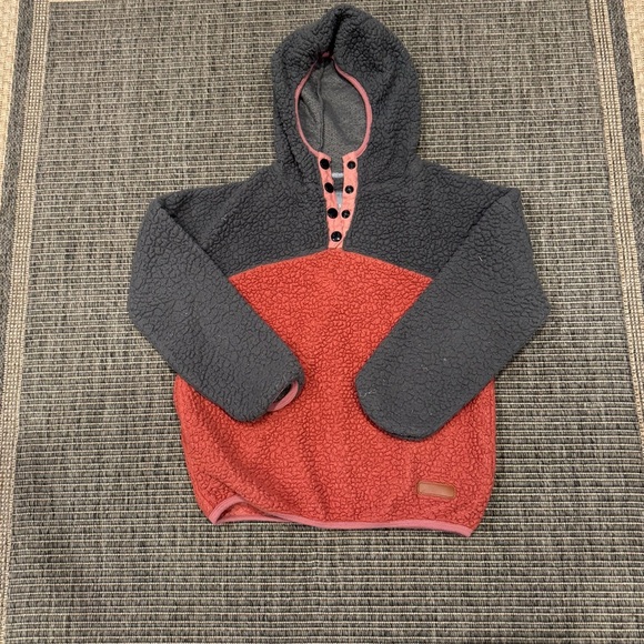 Simply Southern Coral and Gray Color-Blocked Sherpa - Picture 1 of 2